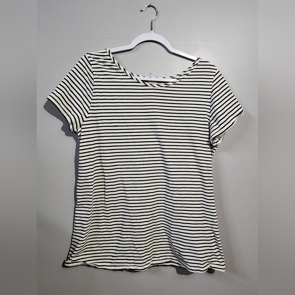 Striped Black and White Women's Top
